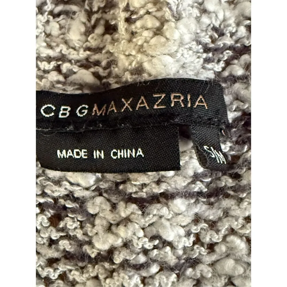 BCBGMAXAZRIA Gray Marled Knit Poncho Sweater Asymmetrical S/M